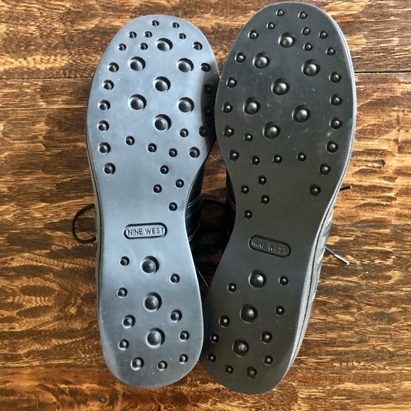 Nine West Cloud 9 Omarr Black Leather Lace Up Shoes - Size 8M (NWT) - Picture 9 of 12